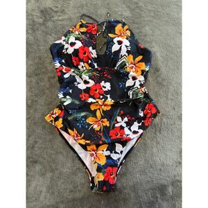 Women's Swimsuit- One Piece floral- multi color Size XL